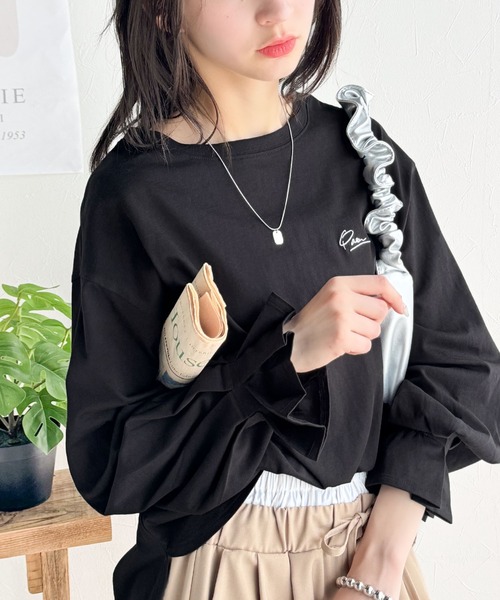 「classicalelf」 長袖カットソー MEDIUM グレイッシュベージュ レディース
