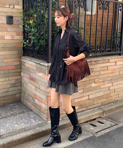 グッチ ロングブーツ サイドジップ スクエアトゥ ブラウン 約24.5~25cm GUCCI - グッチ／GUCCI ロングブーツ シューズ 靴 レディース 女性