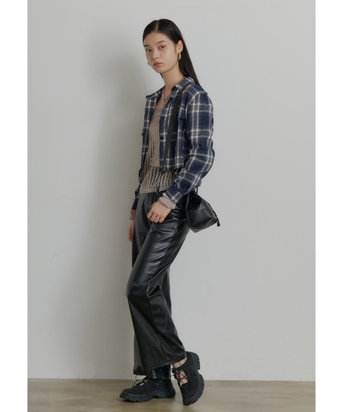 SEN TOKYO パンツ PUレザーワイドパンツ レディース メンズ : ZOZOTOWN