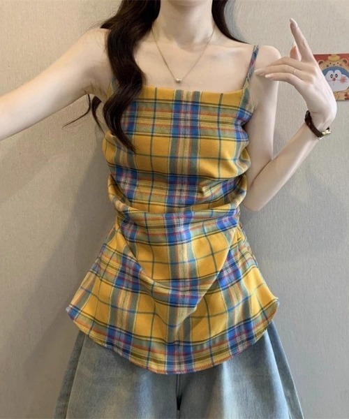 キャミソール チェック柄キャミソール チュニック : ZOZOTOWN