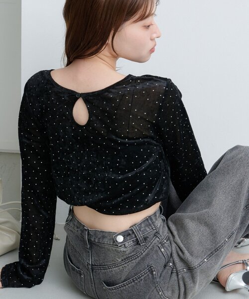 Kastane（カスタネ） tシャツ 「新色追加/7色展開」スタッズベロアプル