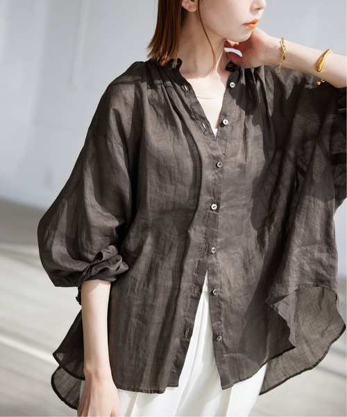 「SLOBE IENA」 長袖ブラウス - ブルー レディース_画像2