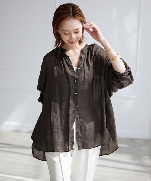 「SLOBE IENA」 長袖ブラウス - ブルー レディース_画像7