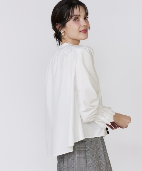 マーリエ ル カセット（Maglie le cassetto）/配色フリルショート丈ブラウス Maglie le cassetto（マーリエ ル カセット） ブラウス シャツ 配色