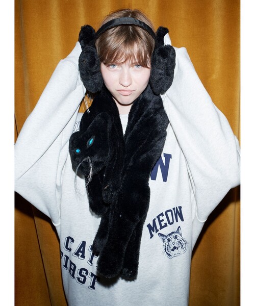 mmts（マミタス） マフラー ストール 猫ティペット レディース