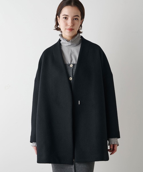 ウィムガゼット ウールコート Whim Gazette（ウィム ガゼット） ノーカラーコート FREE ブラック