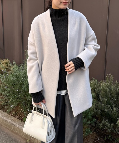 Whim Gazette（ウィム ガゼット） ノーカラーコート FREE ブラック