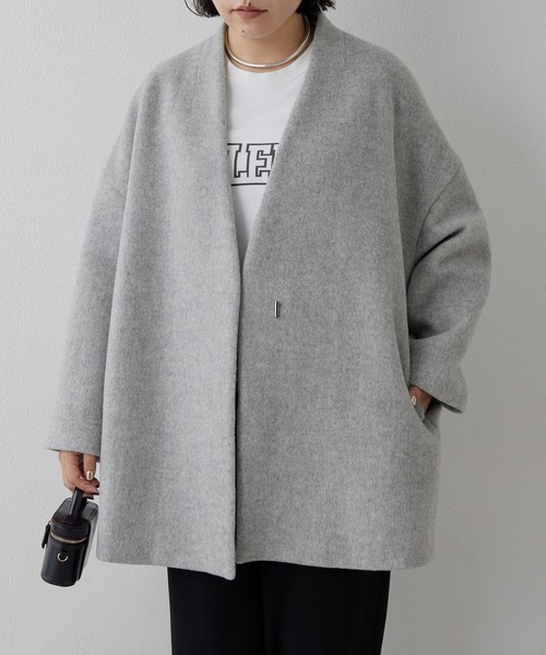 Whim Gazette（ウィム ガゼット） ノーカラーコート FREE ブラック