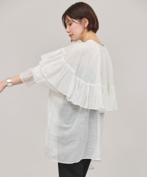 「Curensology」 半袖チュニック FREE サックスブルー レディース_画像4