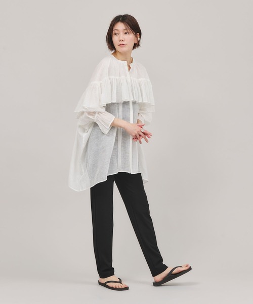 「Curensology」 半袖チュニック FREE サックスブルー レディース_画像6