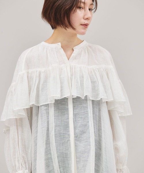 「Curensology」 半袖チュニック FREE サックスブルー レディース_画像9