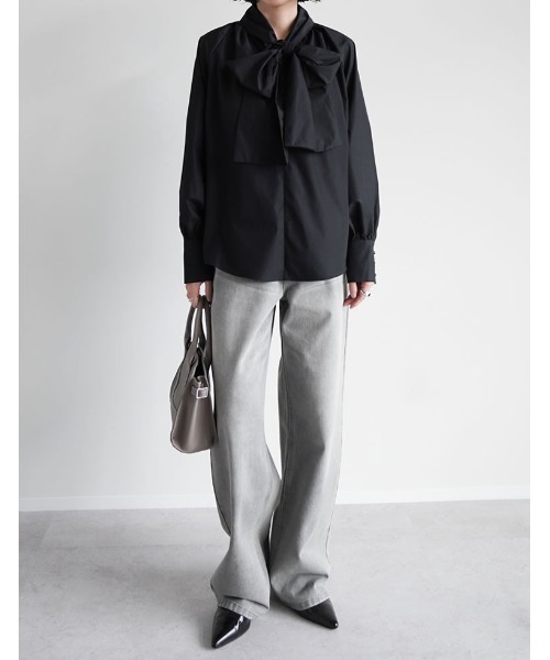Re:EDIT（リエディ） ブラウス シャツ ブロードボウタイブラウス