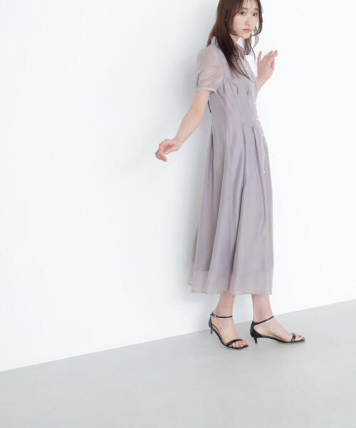 「NATURAL BEAUTY BASIC」 半袖ワンピース SMALL ネイビー レディース_画像7