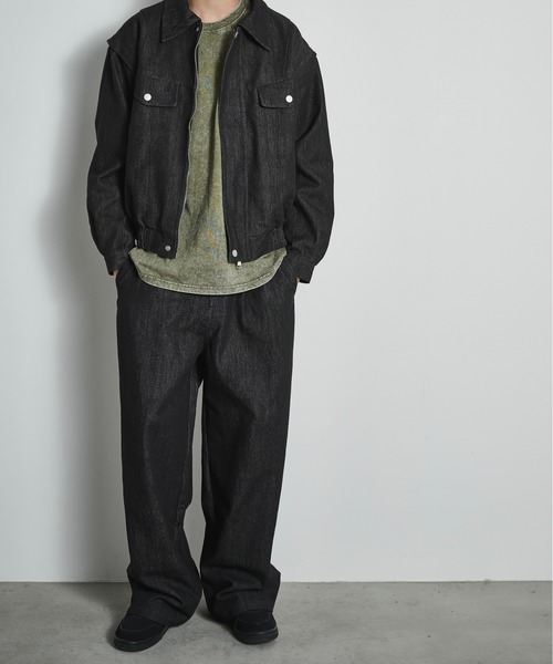 BLANK HOTEL ワイドパンツ ジーンズ Belted Pleat Wide Denim Pants