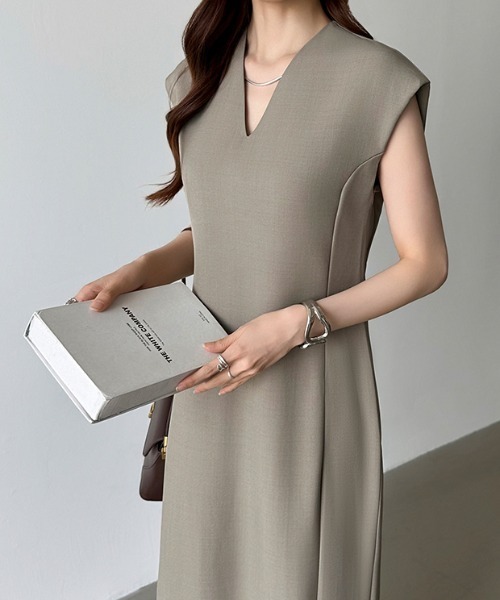 「COCOMOMO」 半袖ワンピース S グレー レディース_画像9