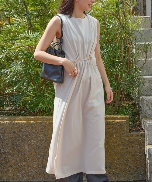 「saloon」 「innowave」ノースリーブワンピース FREE チャコール レディース_画像4