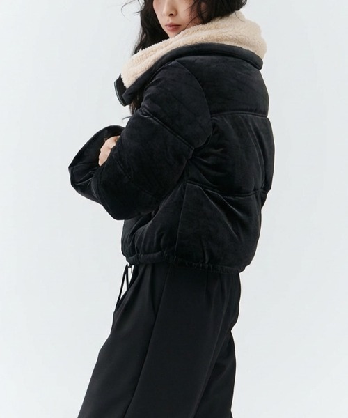 NUJOH ダウンコート ダウンジャケット Velvet Short Down Jacket