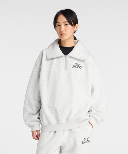 new balance グレー ハーフジップ スウェット　S　レディース New Balance（ニューバランス） トレーナー スウェット リニア