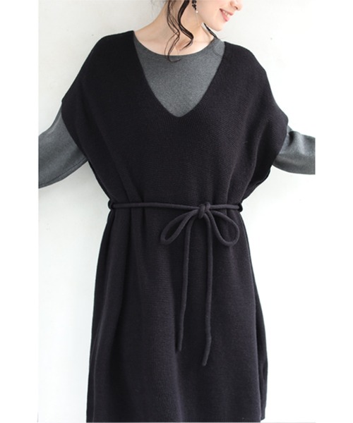 cawaii 「FRENCH PAVE」ニットワンピース FREE ブラック レディース