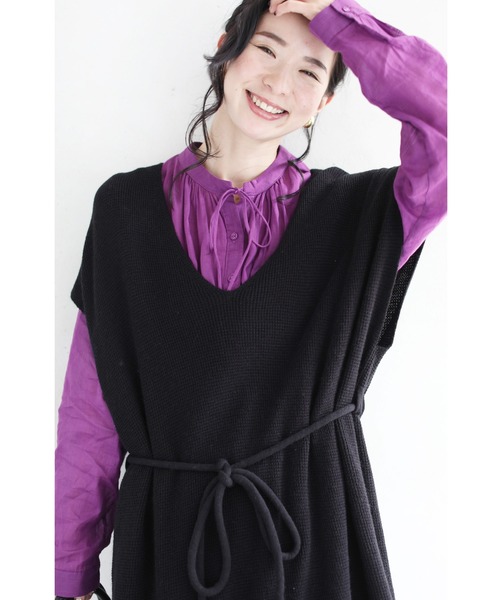 cawaii 「FRENCH PAVE」ニットワンピース FREE ブラック レディース