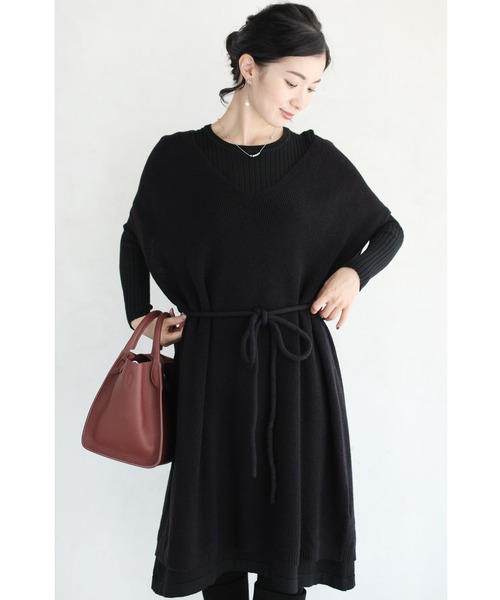 cawaii 「FRENCH PAVE」ニットワンピース FREE ブラック レディース