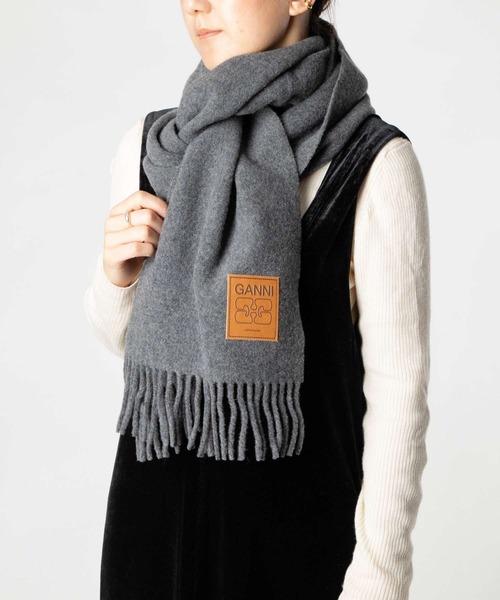 GANNI（ガニー） ストール マフラー GANNI Double Face Wool Solid