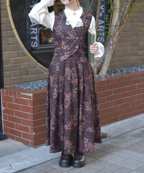 axes femme（アクシーズ ファム） ベスト ジレ フローラルプリント