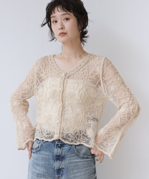 Super Beauty フラワーレース カーディガン 花柄 ビーズ 黒 XL 3b25a98d194d93360053b35609ac4f