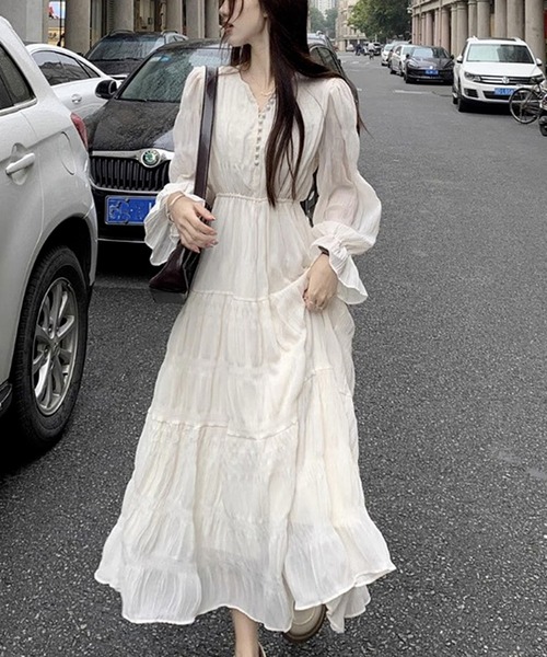 ＆soiree（アンドソワレ） ワンピース シフォンティアードワンピース