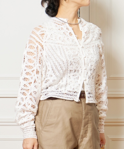 「IENA LA BOUCLE」 長袖ブラウス FREE ホワイト レディース_画像8