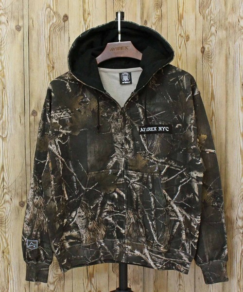 AVIREX（アヴィレックス） パーカー ZIP UP HOODIE”REAL TREE CAMO