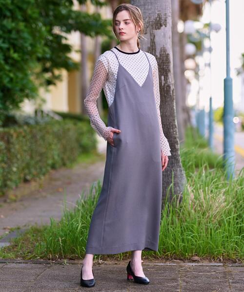 「DRESSTERIOR」 キャミソールワンピース 34 ブラック レディースの画像