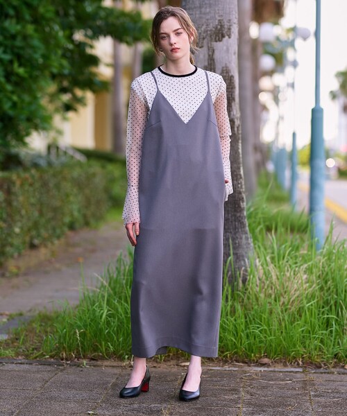 「DRESSTERIOR」 キャミソールワンピース 34 ブラック レディースの画像