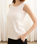 タンクトップ ノースリーブ 脇汗ガード-ブラ紐...の詳細画像1