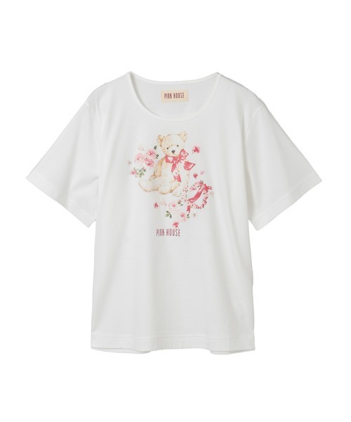 PINK HOUSE（ピンクハウス） tシャツ テディローズプリントカットソー