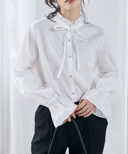 「RANAN」 長袖ブラウス L サックスブルー レディース_画像7