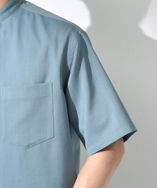 THE SHOP TK シャツ 半袖 LITE TEX バンドカラー半袖シャツ 接触冷感