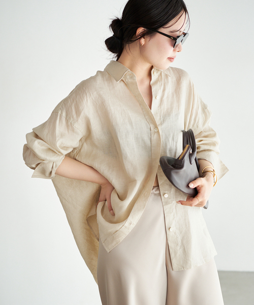 美品✨プラージュ シャツ 麻 ブラウス 春服 カットソー リネン オーバーサイズ plage（プラージュ） ブラウス シャツ Dolman Wrap シャツ レディース