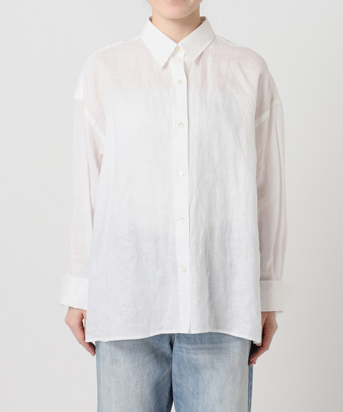 ブラウス シャツ Linen Tent Line シャツ レディースの画像