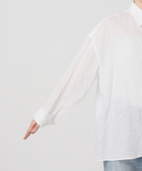 ブラウス シャツ Linen Tent Line シャツ レディースの画像