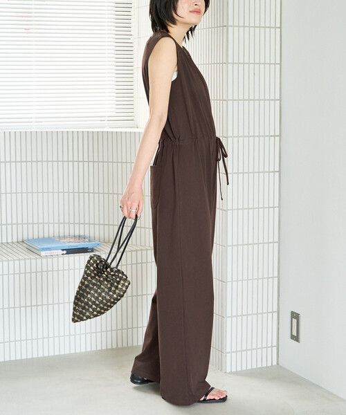 サロペット オーバーオール 限定展開　「接触冷感・吸水速乾・UVカット・抗菌・防臭」STORATECH(ストラテック) ウエストリボン オールインワンの画像