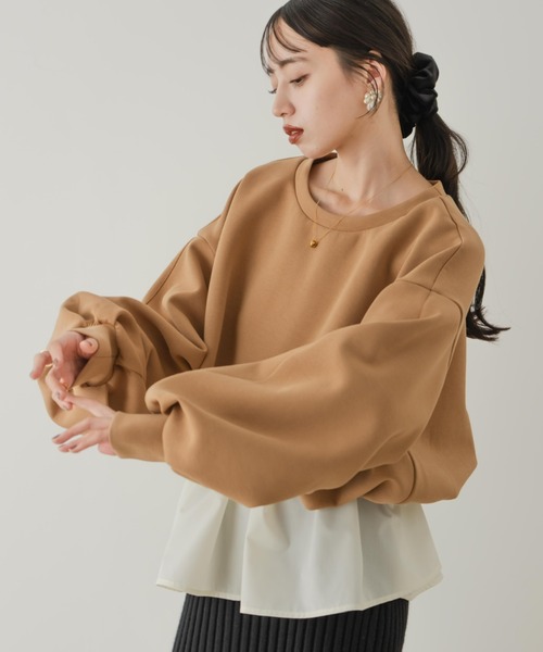 「hinari」 スウェットカットソー FREE アイボリー レディース_画像5