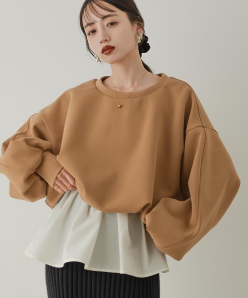「hinari」 スウェットカットソー FREE アイボリー レディース_画像6