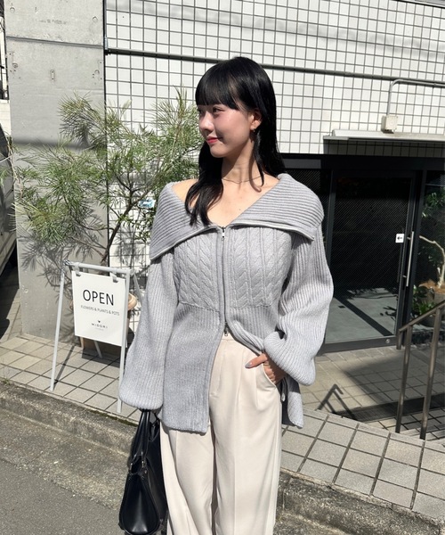 「mellowneon」 ニットカーディガン FREE ベージュ レディース_画像9