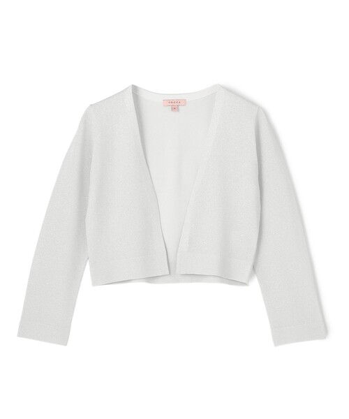 美品 TOCCA トッカ M 長袖ボレロカーディガン 白 洗える アイボリー TOCCA（トッカ） カーディガン AIRLY WINGS BOLERO ボレロ レディース