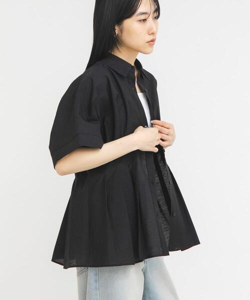 ブラウス シャツ ウエストタックドルマンブラウス レディースの画像