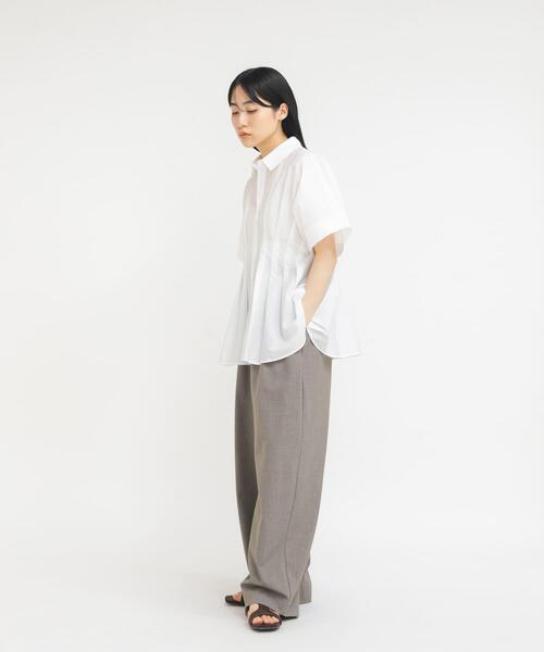 ブラウス シャツ ウエストタックドルマンブラウス レディースの画像