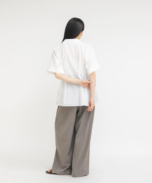 ブラウス シャツ ウエストタックドルマンブラウス レディースの画像