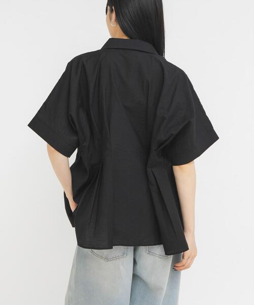 ブラウス シャツ ウエストタックドルマンブラウス レディースの画像