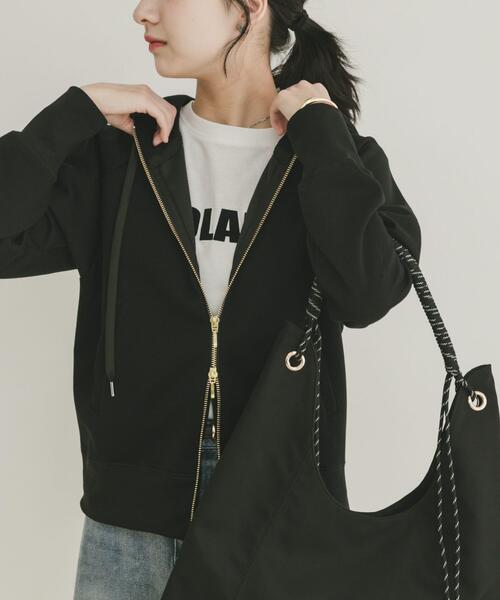 「ITEMS URBANRESEARCH」 ジップアップパーカー FREE ブラック レディース_画像2